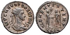 Roman Imperial Probus. Antoninianus. 280 AD. Cyzicus. (Ric-905). Anv.: IMP C M AVR PROBVS AVG, radiate and draped bust right. Rev.: CLEMENTIA TEMP, Emperor standing right, holding sceptre surmounted b