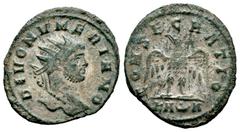 Roman Imperial Divus Numerian. Antoninianus. 283-285 AD. Rome. Struck under Carinus. (Ric-424). (C-10). Anv.: DIVO NVMERIANO, radiate head right. Rev.: CONSECRATIO, eagle standing facing, with wings s