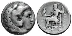 Greek Coins Kingdom of Macedon. Alexander III, "The Great". Tetradrachm. 311-310 BC. Babylon. Struck under Seleukos I. (Price-3747). Anv.: Head of Herakles to right, wearing lion skin headdress. Rev.: