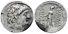 Greek Coins Cappadocian Kingdom. Ariarathes VII Philometor. Tetradrachm. 107/6-104/3 BC. Mint A (Eusebia-Mazaka). In the name and types of Antiochos VII of Syria. (SC-2148). (Hgc-7, 829). (Hgc-9, 1069