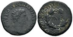 Celtiberian Coins Bilbilis. Augustus period. Unit. 27 BC - 14 AD. Calatayud (Zaragoza). (Abh-280). (Acip-3020). Anv.: AVGVSTVS. DIV. F. PATER. PATRIAE. around laureate head of Augustus right. Rev.: II