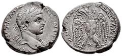 Roman Imperial Elagabalus. Seleucis and Pieria. Tetradrachm. 219 d.C. Antioch. (Prieur-249). (McAlee-758). Anv.: AVT K M A ANΤѠNЄINOC CЄB, laureate bust to right, slight drapery on far shoulder. Rev.:
