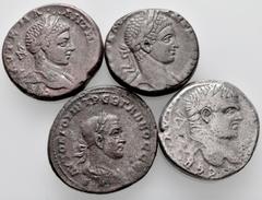 Large Lots Lot of 4 coins from the Roman Empire. Tetradrachms of Seleucis and Pieria, Antioch of Caracalla and Elagabal. Bi. EXAMINE. Choice F/Almost VF. Est...160,00. Spanish description: Lote de 4 m