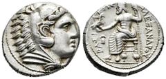 Greek Coins Kingdom of Macedon. Alexander III, "The Great". Tetradrachm. 323-320 BC. Amphipolis. (Price-113). Anv.: Head of youthful Heracles with lion's skin right. Rev.: Zeus enthroned with eagle on