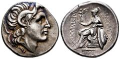 Greek Coins Kingdom of Thrace. Lysimachos. Tetradrachm. 305-281 BC. Herakleia Pontika. (Thompson-178). (Hgc-3.2, 1750j). Anv.: Diademed head of the deified Alexander right, wearing horn of Ammon. Rev.