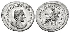 Roman Imperial Otacilia Severa. Antoninianus. 246-248 AD. Rome. (Ric-125c). (Rsc-4). Anv.: M OTACIL SEVERA AVG, diademed and draped bust to right, on crescent. Rev.: CONCORDIA AVGG, Concordia seated t
