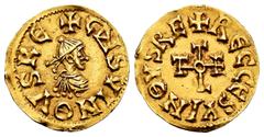 Visigothic Coins Chindasvinto / Recesvinto (649-653). Tremissis. Toleto (Toledo). (R. Pliego-565.b2). (Cnv-437.1, plate coin). (Calicó-1982, 33, plate coin). (Chaves-286 similar). Anv.: + CNSVINOVSRE.