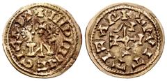 Visigothic Coins Egica and Witiza (698-702). Tremissis. Toleto (Toledo). (Cnv-571.6). Anv.: +INDINMEGICAP+. Rev.: +VVITTIZAP+. Au. 1,53 g. Scarce. Choice VF. Est...800,00. Spanish description: Egica y