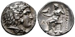 Greek Coins Kingdom of Macedon. Alexander III, "The Great". Tetradrachm. 336-323 BC. Arados, struck under Ptolemy I as satrap. (Price-3426). Anv.: Head of Herakles to right, wearing lion skin headdres