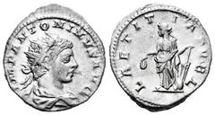 Roman Imperial Elagabalus. Antoninianus. 218-220 AD. Rome. (Ric-94). (Rsc-71). Rev.: LAETITIA PVBL, Laetitia standing left, holding wreath and rudder set on globe. Ag. 4,43 g. Scarce. Almost XF/XF. Es