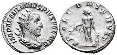 Roman Imperial Aemilian. Antoninianus. 253 AD. Rome. (Ric-1). (Rsc-2). Rev.: APOL CONSERVAT, Apollo standing left, holding branch and leaning on lyre. Ag. 2,91 g. Rare. Almost XF/Choice VF. Est...150,