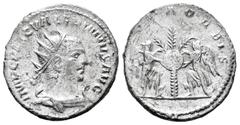 Roman Imperial Valerian I. Antoninianus. 253-268 AD. Antioch. (Ric-295). Rev.: VOTA ORBIS, two Victory's affixing shield inscribed SC on palm-tree. Ag. 4,05 g. Choice VF. Est...75,00. Spanish Descript