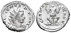 Roman Imperial Gallienus. Antoninianus. 257-258 AD. Colonia Agrippinensis. (Ric-18). (Rsc-308). Rev.: GERMANICVS MAX V, trophy between two captive. Ag. 4,10 g. Scarce. XF/Almost XF. Est...75,00. Spani