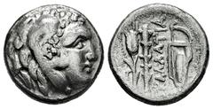 Greek Coins Moesia. Kallatis. Drachm. Century III-II BC. (AMNG-I/1 196 var). (SNG BM Black Sea-201/2). (Bmc-1 var). Anv.: Head of Herakles right, wearing lion skin headdress. Rev.: KAΛΛATIA, grain ear