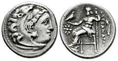 Greek Coins Kingdom of Macedon. Philip III Arrhidaios. Drachm. 322-319 BC. Kolophon. In the name of Alexander III. (Price-1765). (Müller-176). Anv.: Head of Herakles to right, wearing lion skin headdr