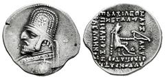 Greek Coins Kingdom of Parthia. Orodes I. Drachm. 90-80 BC. (Gc-7389). Ag. 3,26 g. VF. Est...60,00. Spanish Description: Imperio Parto. Orodes I. Dracma. 90-80 a.C. (Gc-7389). Ag. 3,26 g. MBC. Est...6
