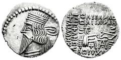 Greek Coins Kingdom of Parthia. Pakoros I. Drachm. 78-120 AD. Ekbatana. (Sellwood-78.4). (Shore-413). (Sunrise-439). Anv.: Diademed head to left, with long beard. Rev.: Archer (Arsakes I) seated to ri