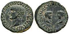 Celtiberian Coins Carthage Nova. Time of Tiberius. As. 14-36 AD. Cartagena (Murcia). (Abh-600). (Acip-3149). Anv.: TI CAESAR DIVI AVGVSTI F AVGVSTVS P M . Rev.: NERO ET DRVSO CAESARES QVINQ C V I N C.