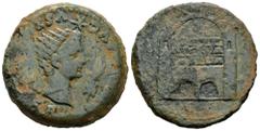 Celtiberian Coins Emerita Augusta. Time of Tiberius. Dupondius. 14-36 AD. Mérida (Badajoz). (Abh-1027). Anv.: (DIVVS). AVGVSTVS. P(AT)ER. Radiate head of Augustus right, sheaf of rays before. Rev.: Ci