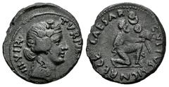 Roman Imperatorial Augustus. P. Petronius Turpilianus. Denarius. 19 BC. Rome. (Ffc-306). (Ric-I 287). (Bmcre-10). Anv.: TVRPI(LIANVS) III. VIR., head of Liber or Bacchus right wearing wreath of ivy. R