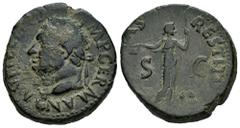 Roman Imperial Vitellius. Unit. 69 AD. Tarraco. (Ric-I 44). (Bmcre-106). (Acip-4252). Anv.: A VITELLIVS IMP GERMAN, laureate head to left, globe at point of bust. Rev.: (LIBERT)AS RESTITV(TA), Liberta