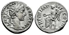 Roman Imperial Commodus. Denarius. 179 AD. Rome. (Ric-III 666). (Bmcre-801). (Rsc-775). Anv.: L AVREL COMMODVS AVG, laureate head to right. Rev.: TR P IIII IMP III COS II P P, Victory seated to left, 