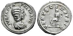 Roman Imperial Julia Domna. Antoninianus. 215-217 AD. Rome. (Ric-IV 388a). (Bmcre-22). (Rsc-211). Anv.: IVLIA PIA FELIX AVG, diademed and draped bust to right, set on crescent. Rev.: VENVS GENETRIX, V