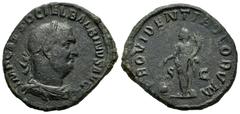 Roman Imperial Balbinus. Sestertius. 238 AD. Rome. (Ric-IV 19). (Bmcre-34). (C-2). Anv.: IMP CAES D CAEL BALBINVS AVG, laureate, draped and cuirassed bust to right. Rev.: PROVIDENTIA DEORVM, Provident