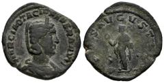 Roman Imperial Otacilia Severa. Sestertius. 244-249 AD. Rome. (Ric-IV 208a). (C-40). Anv.: MARCIA OTACIL SEVERA AVG, diademed and draped bust to right. Rev.: (PIETA)S AVGVST(AE). Pietas standing facin