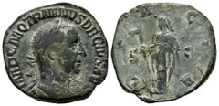 Roman Imperial Trajan Decius. Sestertius. 249-251 AD. Rome. (Ric-IV 113b). Anv.: IMP C M Q TRAIANVS DECIVS AVG, laureate, draped and cuirassed bust to right. Rev.: DACIA, Dacia standing to left, holdi