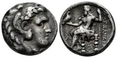 Greek Coins Seleukid Kingdom. Seleukos I Nikator. Tetradrachm. 311-300 BC. Babylon. In the name and types of Alexander III of Macedon. (Price-3725). Anv.: Head of Herakles to right, wearing lion skin 