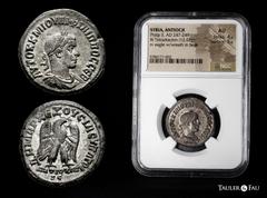 Roman Imperial Philip II. Seleucis and Pieria. Tetradrachm. 248-249 AD. Antioch. (Prieur-474). (McAlee-1042). Anv.: AYTOK K M IOYΛI ΦIΛIΠΠOC CЄB, laureate, draped and cuirassed bust to right. Rev.: ΔH