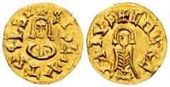 Visigothic Coins Sisebuto (612-621). Tremissis. Emerita (Mérida). (Cnv-258). (R. Pliego-284). Anv.: + SISEBVTVSREx. Rev.: +EMERI|T|APIVS. Au. 1,46 g. XF. Est...700,00. Spanish DescriptionSisebuto (612