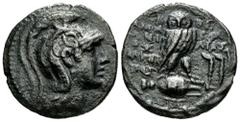 Greek Coins Attica. Athens. New Style Tetradrachm. 118/7 a.C. Ammonios, Kallias and Byttakos magistrates. (Thompson-590d). Anv.: Head of Athena Parthenos to right, wearing triple-crested Attic helmet 