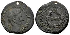 Celtiberian Coins Bilbilis. Augustus period. Unit. 27 BC - 14 AD. Calatayud (Zaragoza). (Abh-278). (Acip-3017). Anv.: AVGVSTVS. DIV. F. PATER. PATRIAE. around laureate head of Augustus right. Rev.: II
