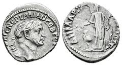 Roman Imperial Trajan. Drachm. RY 16 = 114 d.C. Bostra, Arabia. (RPC-III 4073). Anv.: (AYTOKP K)AIC NЄP TPAIAN CЄB ΓЄΡ(Μ ΔΑΚ), laureate head right, with slight drapery over left shoulder. Rev.: ΔHMAPX