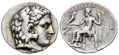 Greek Coins Kingdom of Macedon. Alexander III, "The Great". Tetradrachm. 323-317 BC. Tarsos. (Price-3051). Anv.: Head of Herakles right covered with lion's skin. Rev.: Zeus seated to the left with sce