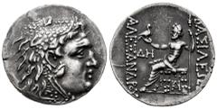 Greek Coins Kingdom of Macedon. Alexander III, "The Great". Tetradracma. 125-70 BC. Odessos. (Price-1179). Anv.: Head of Herakles right covered with lion's skin. Rev.: Zeus seated left with sceptre an