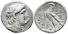 Greek Coins Seleukid Kingdom. Antiochos VII Euergetes. Tetradrachm. SE 182 = 131/0 BC. Tyre. (SC-2109.10). (Hgc-9, 1074). Anv.: Diademed and draped bust to right. Rev.: ANTIOXOY BAΣIΛEΩΣ, eagle standi