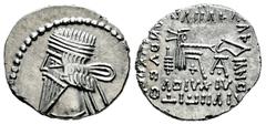Greek Coins Kingdom of Parthia. Pakoros I. Drachm. 78-120 AD. Ekbatana. (Sellwood-78.4). (Shore-413). (Sunrise-439). Anv.: Diademed head to left, with long beard. Rev.: Archer (Arsakes I) seated to ri