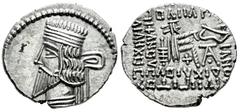 Greek Coins Kingdom of Parthia. Pakoros I. Drachm. 78-120 BC. Ekbatana. (Sellwood-78.4). (Shore-413). (Sunrise-439). Anv.: Diademed head to left, with long beard. Rev.: Archer (Arsakes I) seated to ri