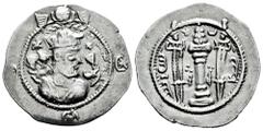 Greek Coins Sassanid Empire. Kavadh I. Drachm. RY 31. ST (Stakhr). (Göbl-II/1). Ag. 3,99 g. VF/Choice VF. Est...55,00. Spanish description: Imperio Sasánida. Kavadh I. Dracma. RY 31. ST (Stakhr). (Göb