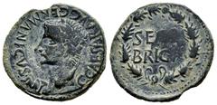 Celtiberian Coins Segobriga. Time of Caligula. Half unit. 37-41 AD. Saelices (Cuenca). (Abh-2192). (Acip-3247). Anv.: C. CAESAR. AVG. GERMANICVS. IMP. around head of Caligula left. Rev.: SEGOBRIGA wit