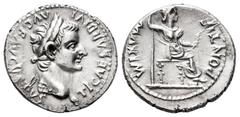 Roman Imperial Tiberius. Denarius. 36-37 AD. Rome. (Ric-I 30). (Bmcre-48). (Rsc-16a). Anv.: TI CAESAR DIVI AVG F AVGVSTVS, laureate head to right. Rev.: PONTIF MAXIM, Livia, as Pax, seated to right on