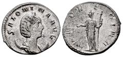 Roman Imperial Salonina. Antoninianus. 257-258 AD. Rome. (Ric-29). (Rsc-60). Anv.: SALONINA AVG, diademed, draped bust right, on crescent. Rev.: IVNO REGINA, Juno standing left, holding patera and sce