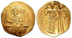 Byzantine Empire John III Ducas-Vatazes. Emperor of Nicaea. Hyperpyron. 1222-1254 AD. Magnesia. (Doc-5). (Sear-2073). Anv.: Christ enthroned facing, raising hand in benediction and holding Gospels; IC