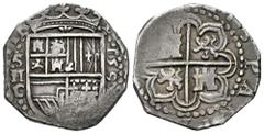 Philip II (1556-1598) Philip II (1556-1598). 2 reales. 1591. Sevilla. C. (Cal-416). (Cal 2008-544, plate coin). (Jarabo-Sanahuja-A-695). Ag. 6,82 g. Arms between S/II/C and full date 1590. Very rare, 