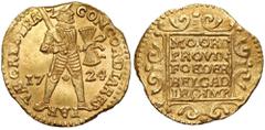 NETHERLAND'S GOLD | THE GRAIN COLLECTION Netherlands, Ducat 1724 - UtrechtA ducat from the wreck of the Akerendam, which sank on its maiden voyage to Batavia, then a trading post of the Dutch East Ind