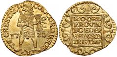 NETHERLAND'S GOLD | THE GRAIN COLLECTION Netherlands, Ducat 1729 - UtrechtProbably a ducat from the wreck of the Vliegend Hart, which sank on its second voyage to Batavia, then a trading post of the D