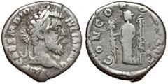 Ancient coins Didius Julianus (193 AD) Denarius, Rome - VERY rareObverse: IMP CAES M DID IVLIAN AVGLaureate bust right. Reverse: CONCORD MILITConcordia, draped, standing front, head left, holding legi